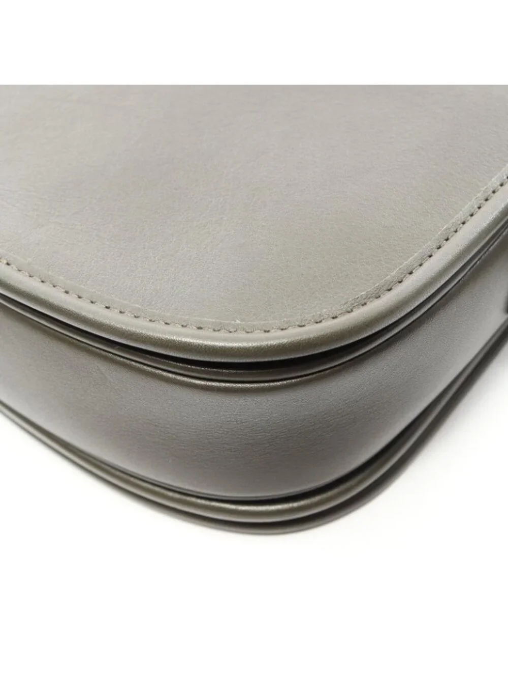 Celine Shoulder Bag Small Besace Strap Triomphe Olive Leather